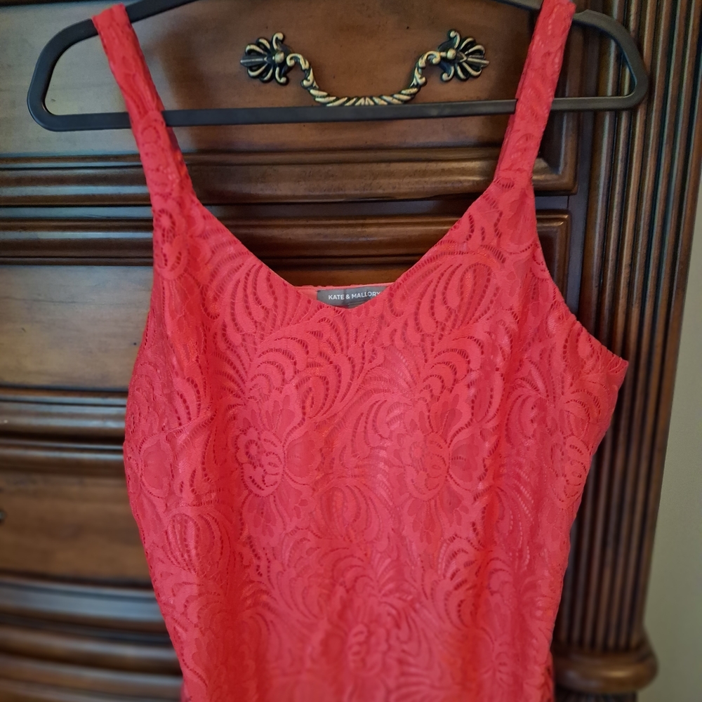 Kate & Mallory Hot Pink Lace Tank Top